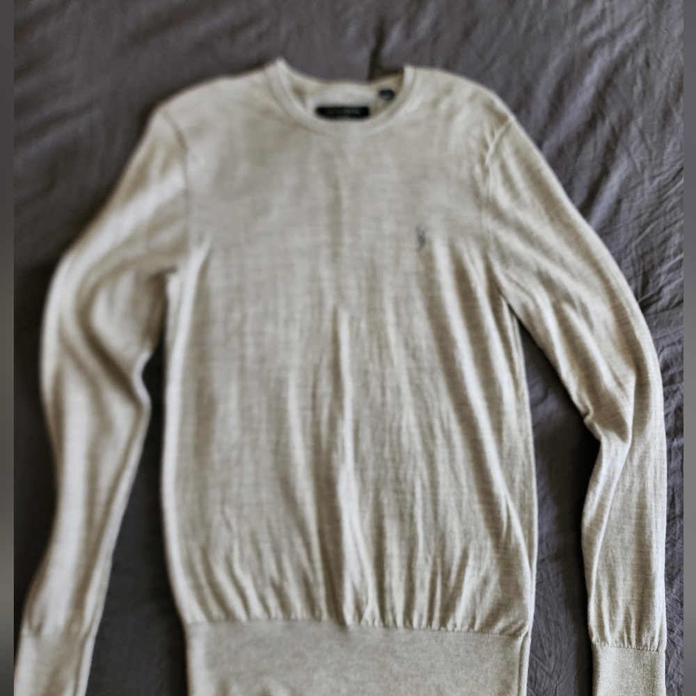 Allsaints gray merino sweater size small